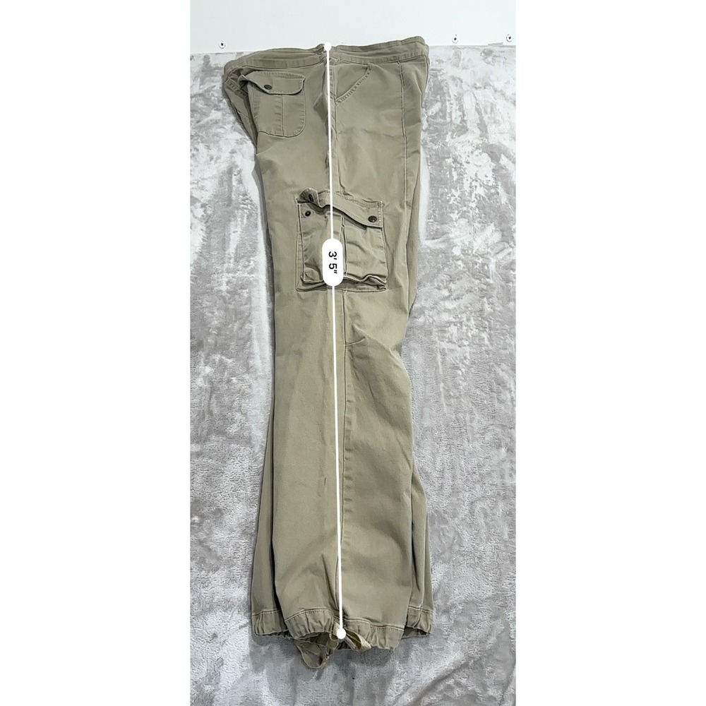 Vintage 90s Y2K Bongo Parachute Pants Women's Jr Size 13 Khaki Cargo Tie Off EUC - Picture 8 of 8